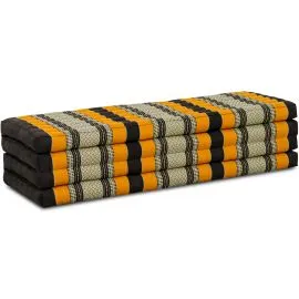 Folding Mattress, 200 cm x 140 cm, black/orange