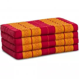 Folding Mattress , 200 cm x 80 cm, red / yellow