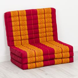 Folding Mattress , 200 cm x 80 cm, red / yellow