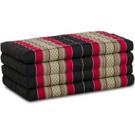 Folding Mattress, 200 cm x 80 cm, black / red