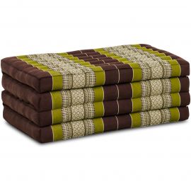 Folding Mattress, 200 cm x 80 cm, brown / green