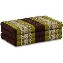 Folding Mattress, 140 cm x 70 cm, brown / green