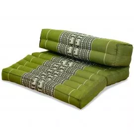 Block pillow (foldable) green / elephants