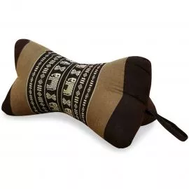 Bone Neck Pillow, brown / elephants