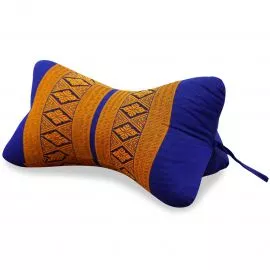 Bone Neck Pillow, blue / yellow
