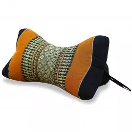 Bone Neck Pillow, black / orange