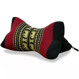 Bone Neck Pillow, black / elephants