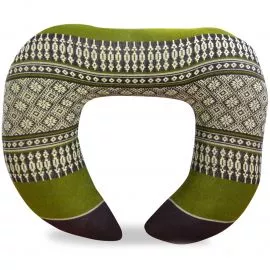Kapok Neck Pillow, brown / green