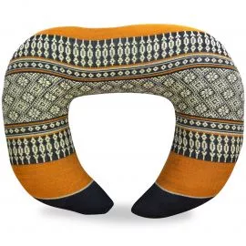 Kapok Neck Pillow, black / orange