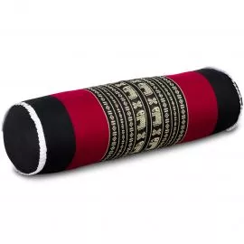 Kapok Bolster, Neck Pillow, black / elephants