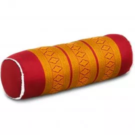 Kapok Bolster, Neck Pillow, red / yellow