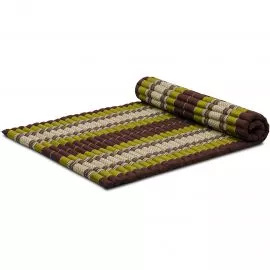Roll Up Mattress, L, brown / green