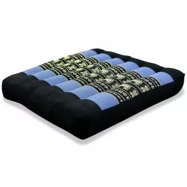 Kapok Seat Cushion, Size M, blue elephants