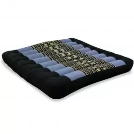 Kapok Seat Cushion, Size L,  blue elephants