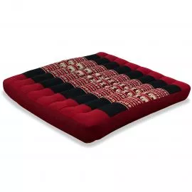 Kapok Seat Cushion, Size L,  red elephants