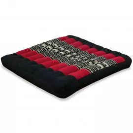Kapok Seat Cushion, Size L,  black elephants