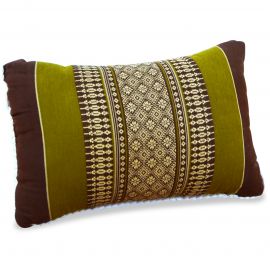 Small Throw Pillow, brown / green