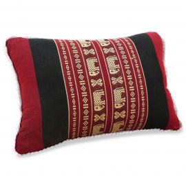 Small Throw Pillow, red / elephants