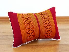 Small Throw Pillow, red / yellow