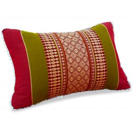 Small Throw Pillow, red / green