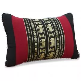 Small Throw Pillow, black / elephants