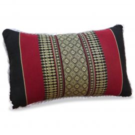 Small Throw Pillow, black / red