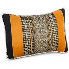 Small Throw Pillow, black / orange