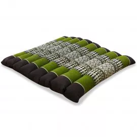 Kapok Quilted Seat Cushion, Size M, brown / green