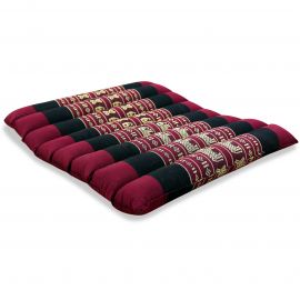 Kapok Quilted Seat Cushion, Size M, red elephants