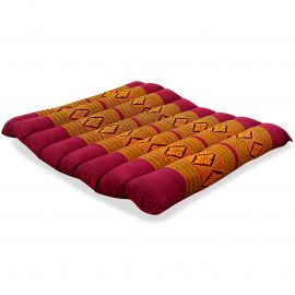 Kapok Quilted Seat Cushion, Size M, red / yellow