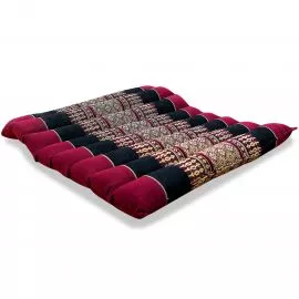 Kapok Quilted Seat Cushion, Size M, red / black