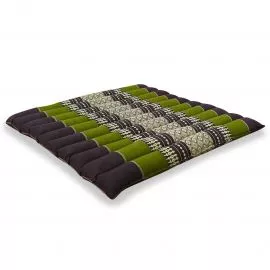 Kapok Quilted Seat Cushion, Size L, brown / green