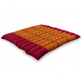 Kapok Quilted Seat Cushion, Size L,  red / yellow