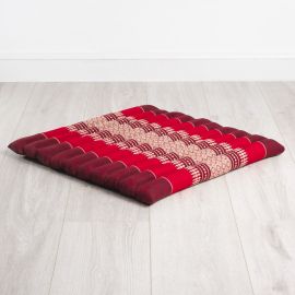 Kapok, Zafu Cushion + Quilted Seat Cushion Size L, ruby-red