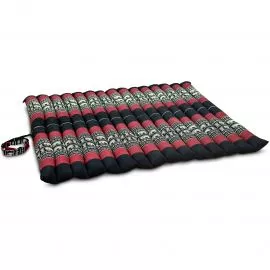 Kapok Quilted Cushion 75 cm (Black/Elephants)