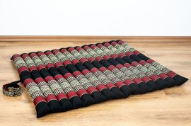 Kapok, Zafu Cushion + Quilted Seat Cushion Size XL, black / red