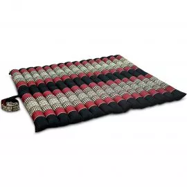 Kapok Quilted Cushion 75 cm (Black/Red)