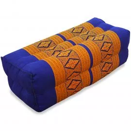 Block pillow, blue / yellow