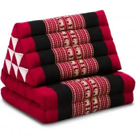 Thai Cushion 2 Fold, red elephants