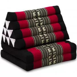 Thai Cushion 2 Fold, black elephants