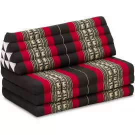 Thai Cushion XXL-Width, black elephants