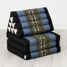 Thai Cushion 3 Fold, blue elephants