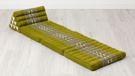 Thai Cushion 3 Fold, green elephants