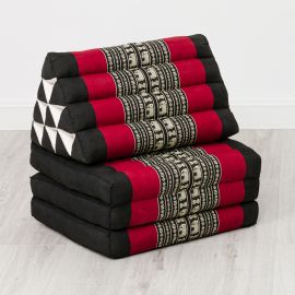 Thai Cushion 3 Fold, black elephants