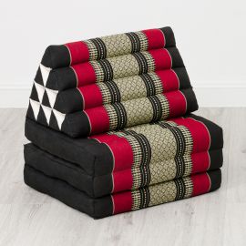Thai Cushion 3 Fold, black / red
