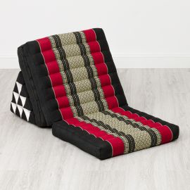 Thai Cushion 3 Fold, black / red