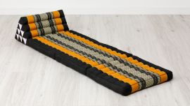 Thai Cushion 3 Fold, black / orange
