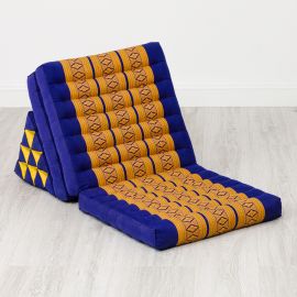 Thai Cushion 3 Fold, blue / yellow