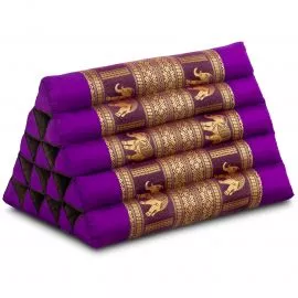 Triangle Cushion XXL-Height, silk, purple / elephants