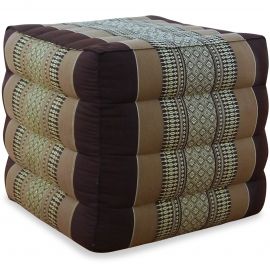 Kapok Cube Pillow, brown